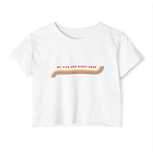 Eyes down here crop top