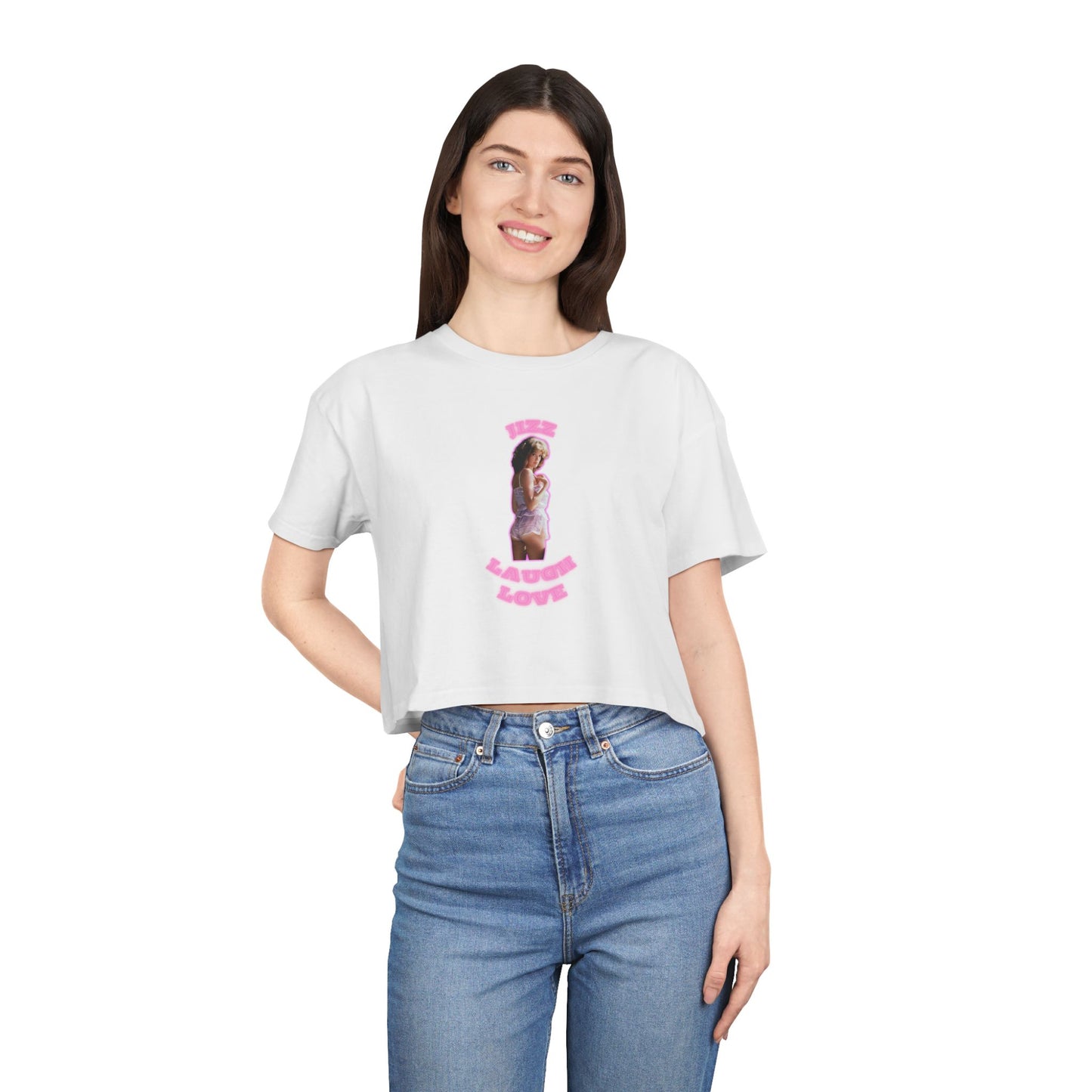 Women's Crop Tee - 'Live, Laugh, Love' Inspirational Top