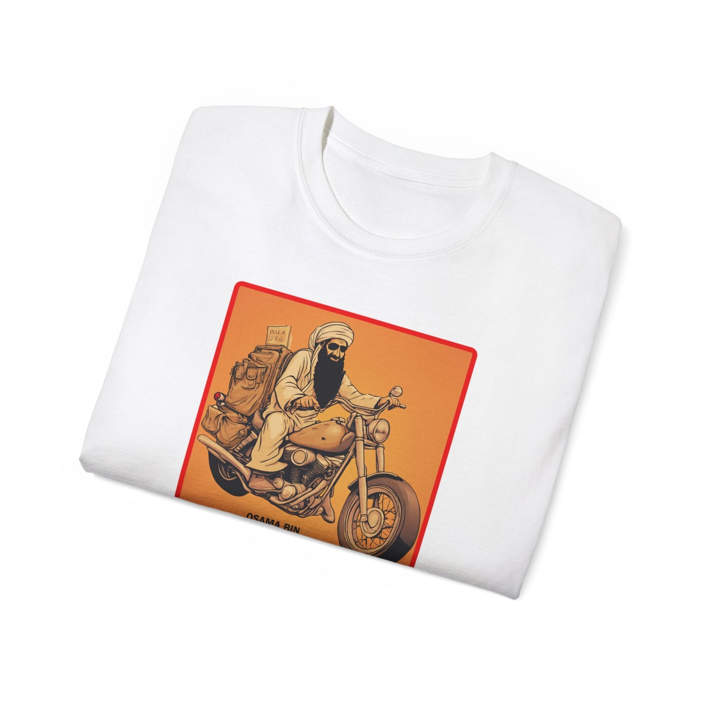 Graphic Tee - Osama Bin Laden Riding a Motorcycle