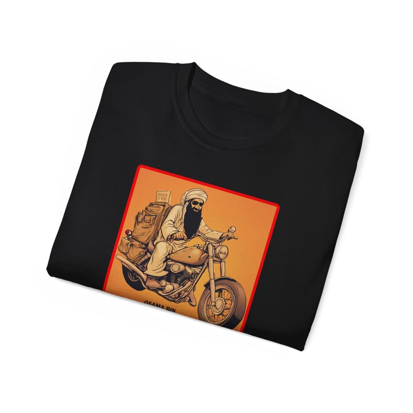 Graphic Tee - Osama Bin Laden Riding a Motorcycle